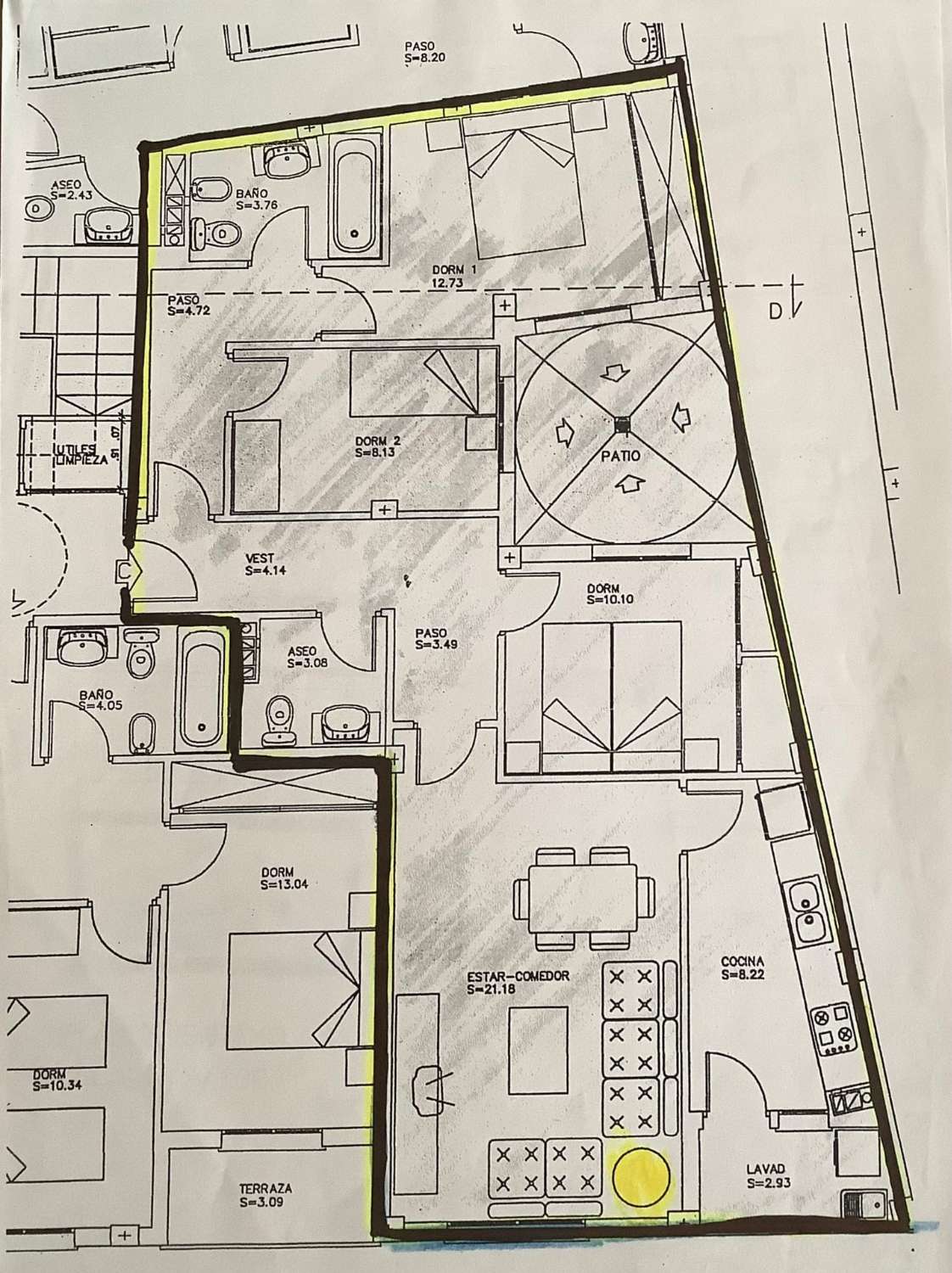 Mooi appartement met 3 slaapkamers en 2 badkamers. Patiolift en parkeerplaats Puerto Lumbreras